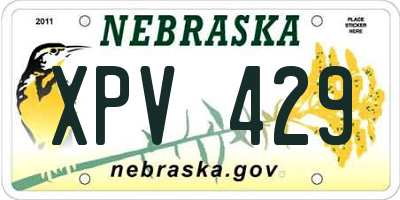 NE license plate XPV429