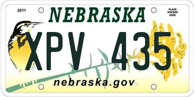 NE license plate XPV435