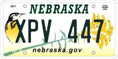 NE license plate XPV447