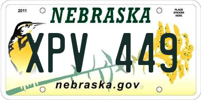 NE license plate XPV449