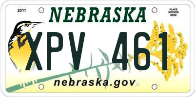 NE license plate XPV461