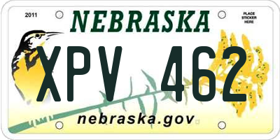 NE license plate XPV462