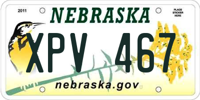 NE license plate XPV467