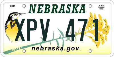 NE license plate XPV471
