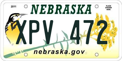 NE license plate XPV472