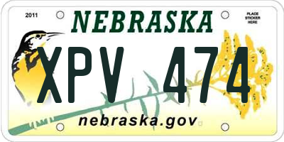 NE license plate XPV474