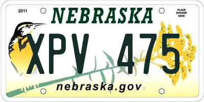 NE license plate XPV475