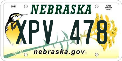 NE license plate XPV478