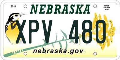 NE license plate XPV480
