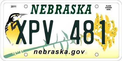 NE license plate XPV481
