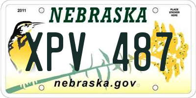 NE license plate XPV487