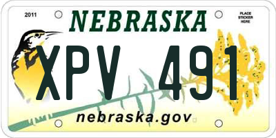 NE license plate XPV491