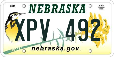 NE license plate XPV492