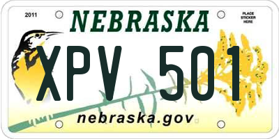 NE license plate XPV501
