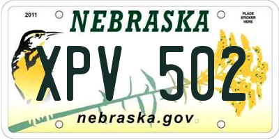 NE license plate XPV502