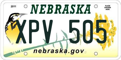 NE license plate XPV505