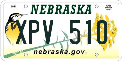 NE license plate XPV510