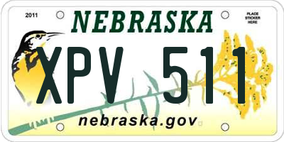 NE license plate XPV511