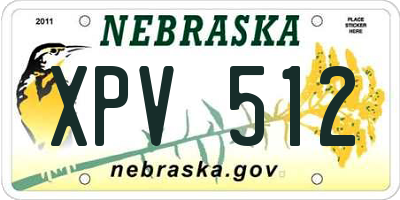 NE license plate XPV512