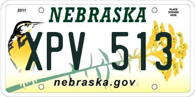 NE license plate XPV513