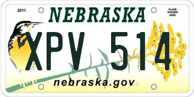 NE license plate XPV514