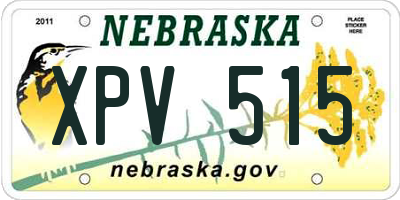 NE license plate XPV515