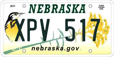 NE license plate XPV517