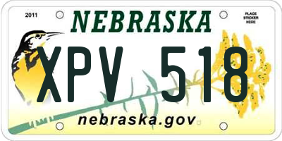 NE license plate XPV518