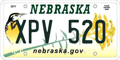 NE license plate XPV520