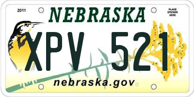 NE license plate XPV521