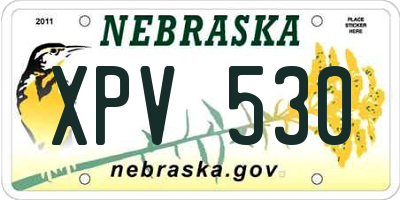 NE license plate XPV530