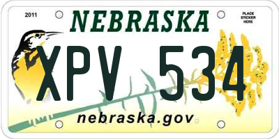 NE license plate XPV534