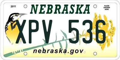 NE license plate XPV536