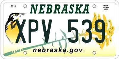 NE license plate XPV539