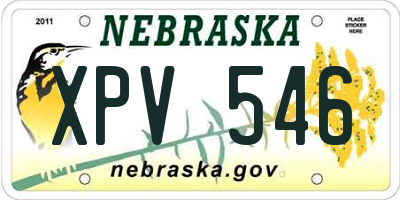 NE license plate XPV546