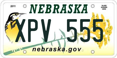 NE license plate XPV555
