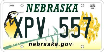 NE license plate XPV557