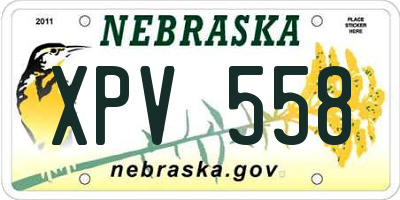 NE license plate XPV558
