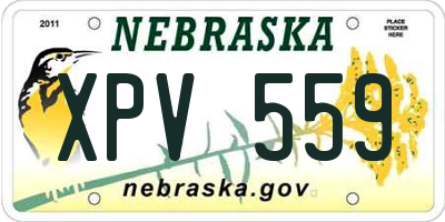NE license plate XPV559