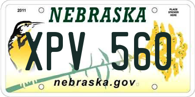 NE license plate XPV560