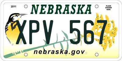 NE license plate XPV567