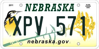 NE license plate XPV571