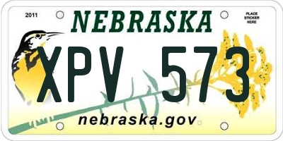 NE license plate XPV573