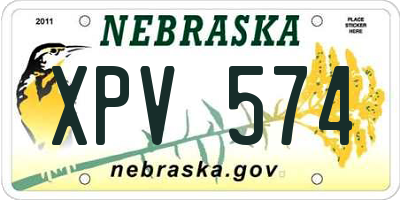 NE license plate XPV574