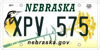 NE license plate XPV575