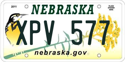NE license plate XPV577