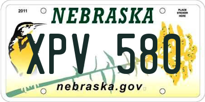 NE license plate XPV580