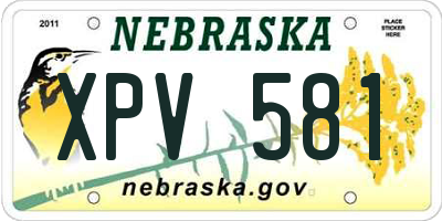 NE license plate XPV581