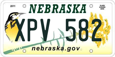 NE license plate XPV582