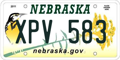 NE license plate XPV583